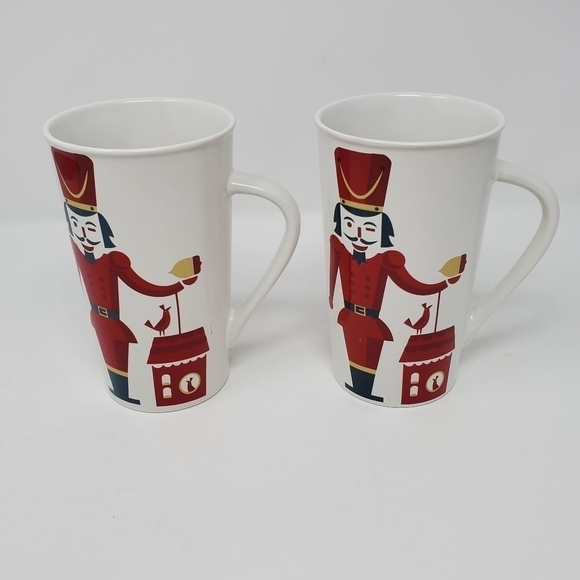 STARBUCKS RETIRED CERAMIC COFFEE MUGS HOLIDAY 2012 SET OF TWO NUTCRACKER - Picture 4 of 11